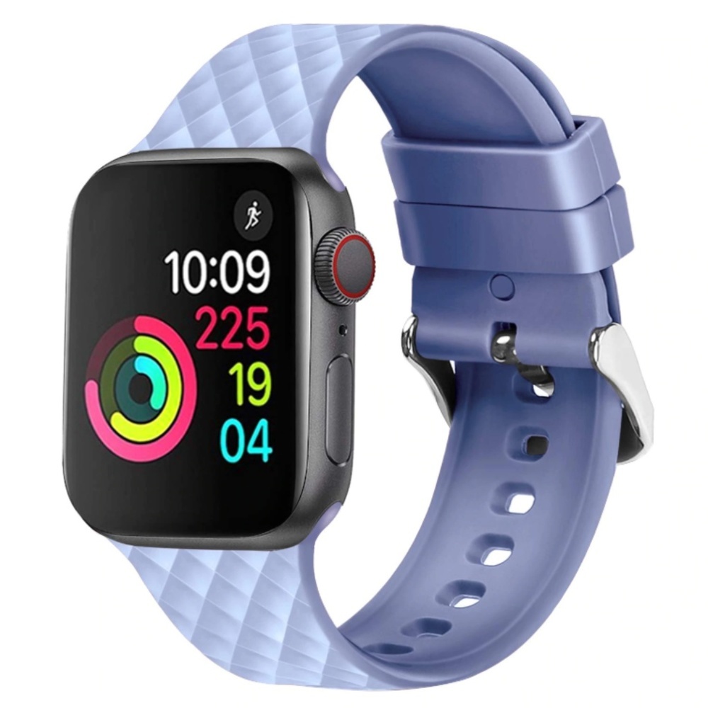 NEW BAND Blue Rhomboid Silicone For Apple Watch - Picture 4 of 4